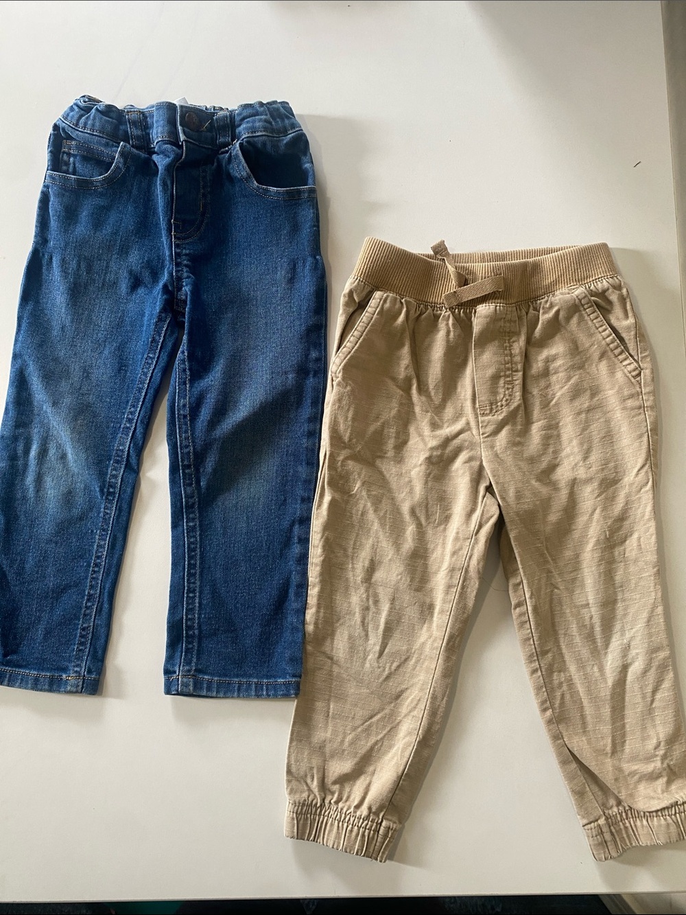 Garanimals Blue Denim Jeans & Tan Jogger Pants Set